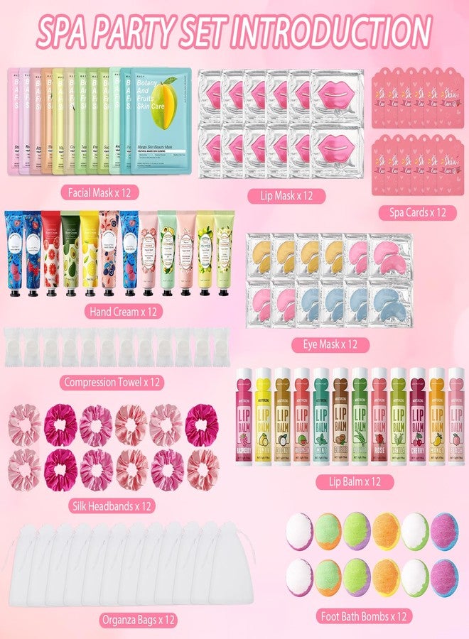 Jutqut 120PCS Spa Party Supplies for Girls, Include Facial Masks, Lip Mask, Under Eye Patches, Lip Balm, Foot Bath Bombs, Hand Cream, Compressed Towel, Hair Band, Sleepover Party Supplies for Girls - Image 2